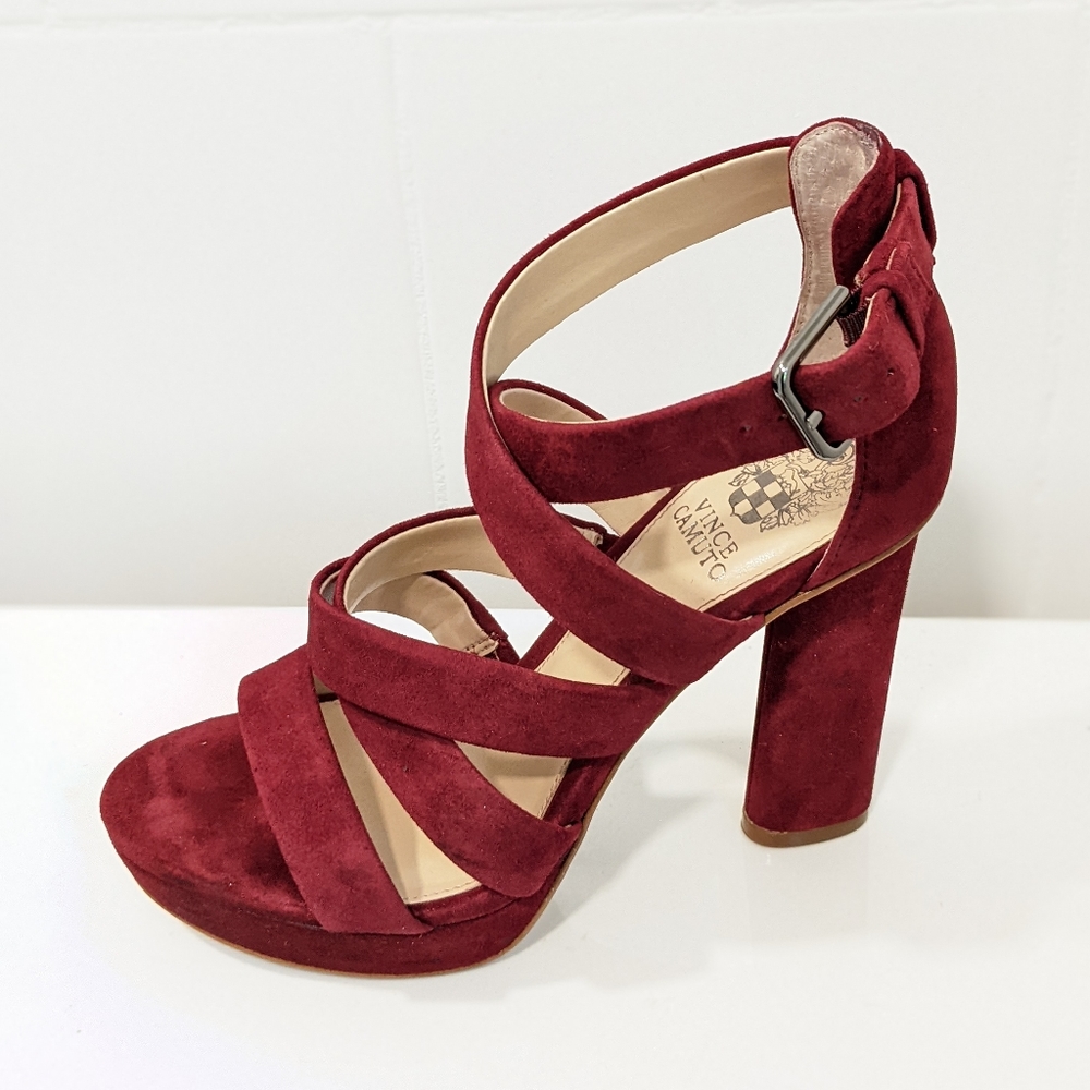 Suede heeled sandals by Vince Camuto - Picture 2 of 15